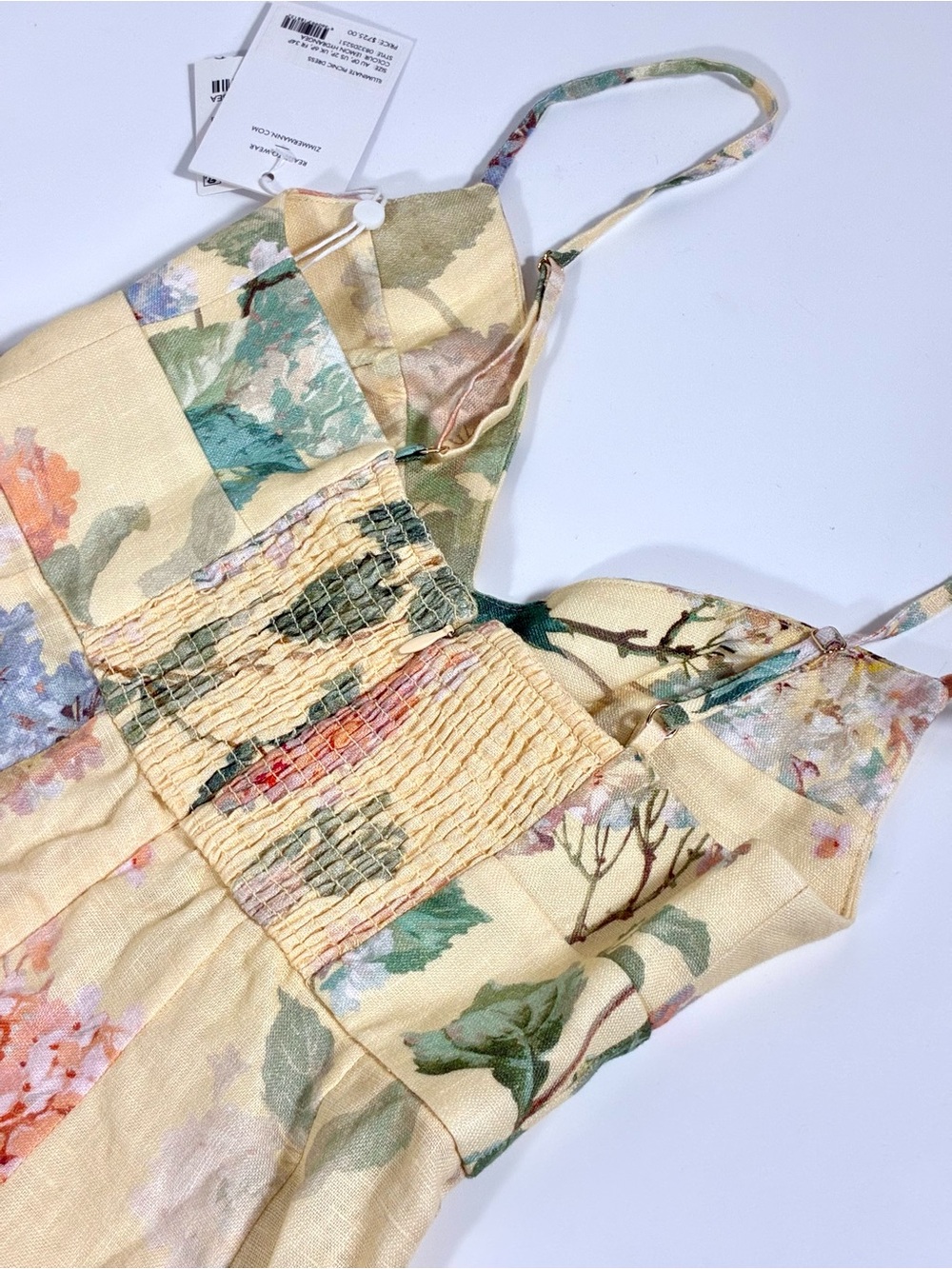 Zimmermann Illuminate Picnic Floral Linen Dress 2P Lemon Hydrangea NWT - Picture 9 of 17